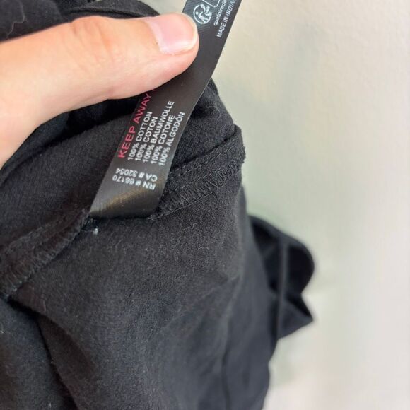 Free People Black Scalloped Edge Tie Back Tank Top Size Large - Picture 8 of 8